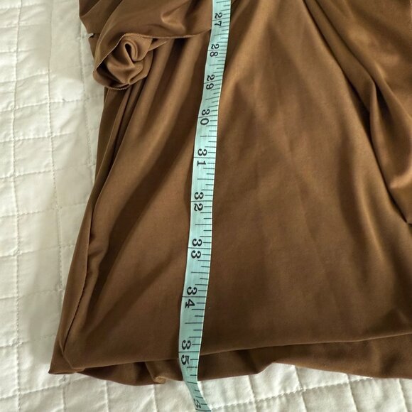 Misa Los Angeles Draped Brown Dress V-Neck Medium - Picture 12 of 12